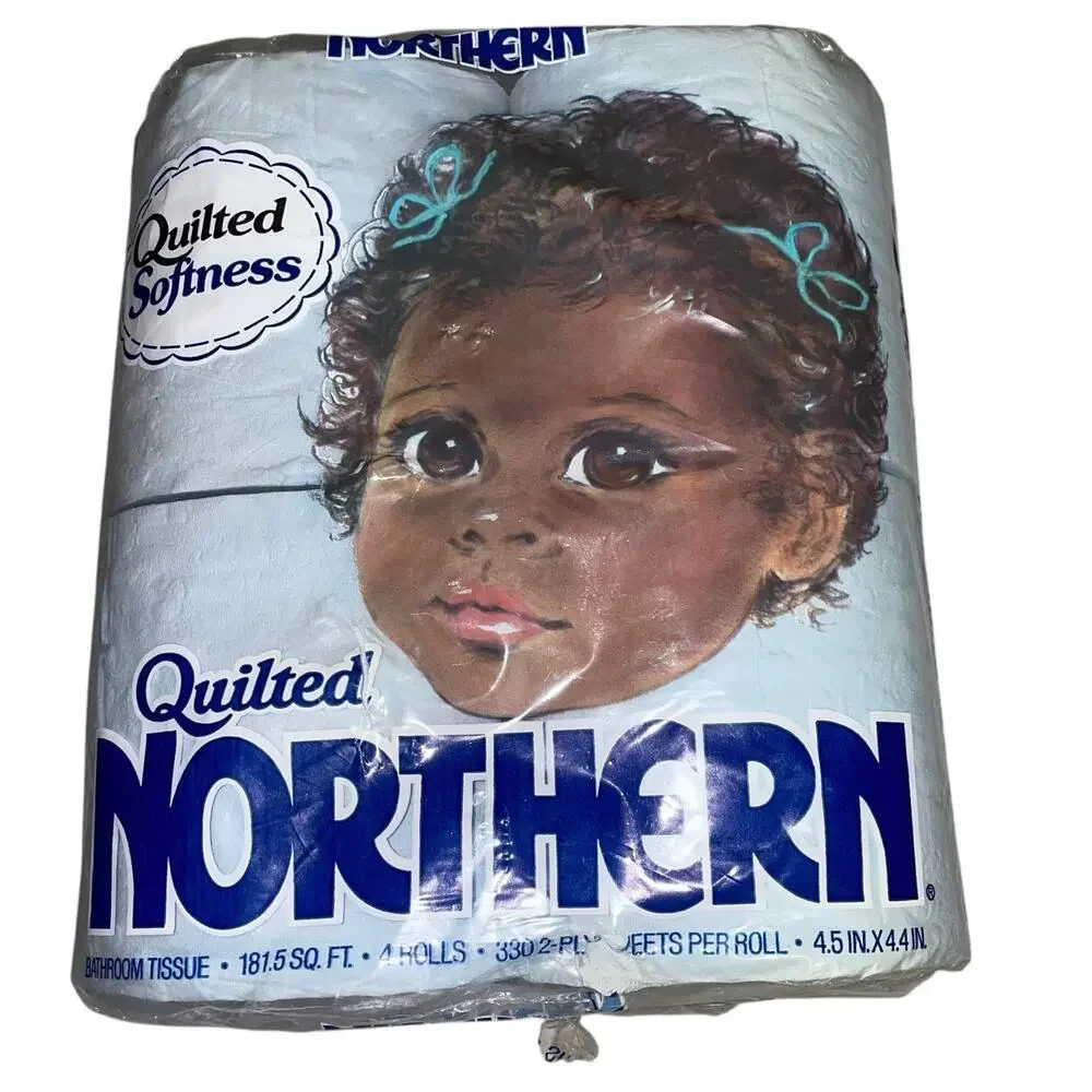Quilted Northern Blue Toilet Paper 4 Roll Bathroom Tissue African American FLAW